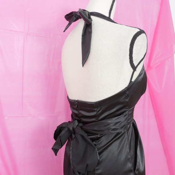 Arden B. Black Satin Halter Size S Party Dress - Picture 6 of 11
